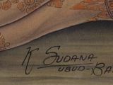 a painting of a woman ' s hand with a tattoo on it