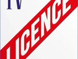 une affiche blanche et rouge sur laquelle figure le mot « licence »