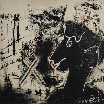 une image représentant un tableau où l'on voit une femme tenant un couteau à la main
