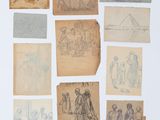 beaucoup de vieux dessins sur une feuille de papier