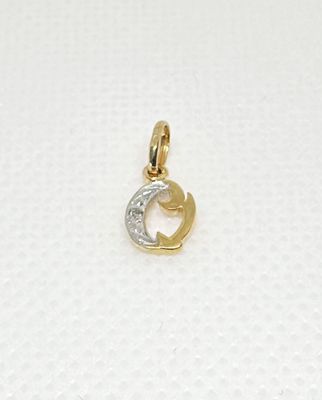 Pendentif INITIALE en or jaune et blanc 18K 750/1000en forme…