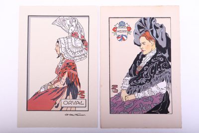 deux cartes avec l'image d'une femme et d'un homme