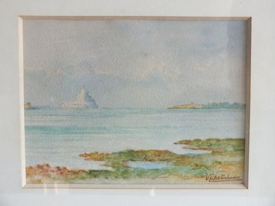 une image d'un tableau représentant un bateau dans l'eau