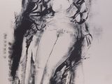 l'image d'un dessin représentant une femme assise sur une chaise