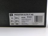 a black box with a label on it that says predator elite fit ag