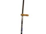 a close up of a broom with a handle on a white background
