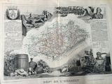 an old map of the country of france with a lot of people around it
