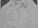 an image of a drawing of a man and a woman hugging