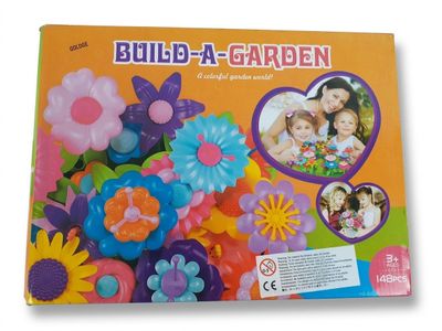 a close up of a box of plastic flowers on a white background