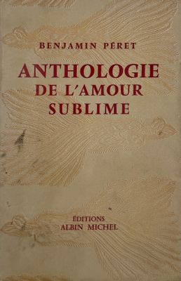 the cover of an old book with red writing on it