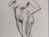 an image of a drawing of a woman in a dress