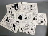 plusieurs dessins animés en noir et blanc représentant un homme et une femme