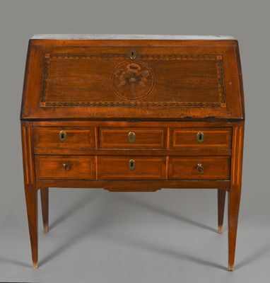 an old wooden desk with drawers and drawers on top of it