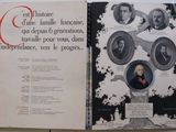 an open book with pictures of people on it