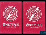 two red playing cards with one piece and one piece on them