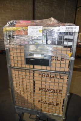 a cart that has a lot of boxes on top of it