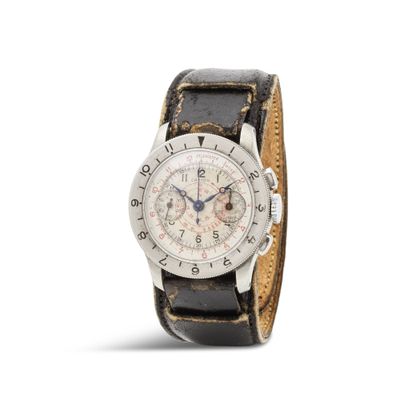 un gros plan d'une montre-bracelet avec un bracelet en cuir