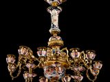 an image of a chandelier made of porcelain and gold