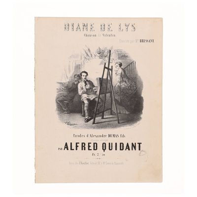 un vieux livre sur lequel figure le dessin d'un homme assis sur une chaise
