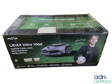 a box with a picture of a man holding a lawn mower
