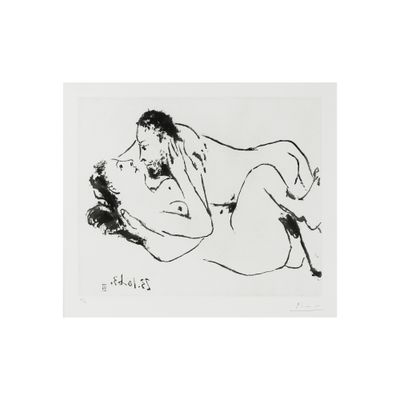 a black and white drawing of a woman laying on her stomach