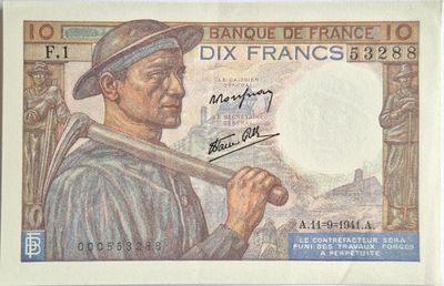 10 francs Mineur 11/9/1941 , SPL