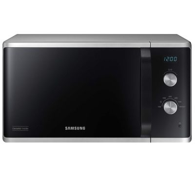 Le four à micro-ondes Samsung est équipé d'une horloge numérique sur le côté.