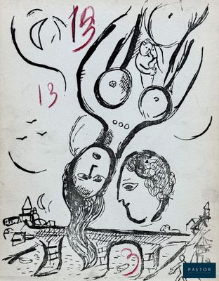the cover of a book with a drawing of a woman and a man