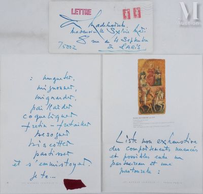 MATHIEU Georges (1921-2012) Lettre manuscrite, 1991