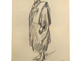 un dessin représentant un homme vêtu d'une robe et d'un chapeau