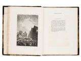 an open book with a picture of a building on it