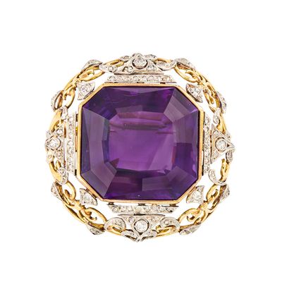 une bague en améthorate et diamants, par van cleef