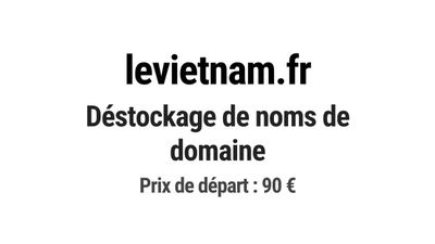 Nom de domaine levietnam.fr. Catégorie: Tourisme et voyage.
