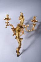 Paire d'importantes appliques en bronze doré à trois bras de… (photo 2)