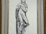 drawing of a woman holding a baby in her arms
