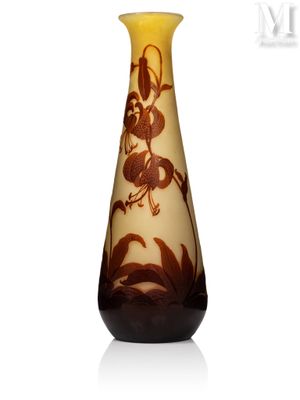 GALLE - Nancy "Lys Martagon" Important vase de forme balustr…