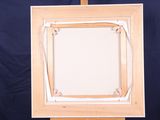a picture of an easel with a picture on it