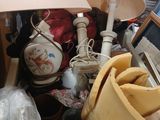 a basket full of assorted items in a room