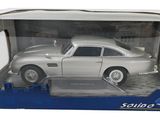 the silver car is in the box on the white background