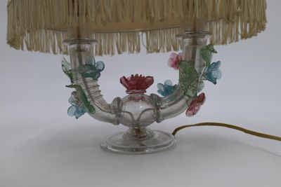 MURANO Italie, Lampe veilleuse en verre polychrome figurant …