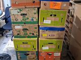 boxes stacked on top of each other in a warehouse
