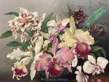 une peinture de fleurs dans un vase sur une table