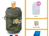 a picture of a beer keg that has a lot of items in it