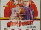 a movie poster for mars attacks starring two women and a man