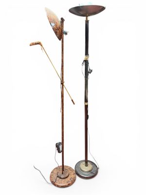 Deux LAMPADAIRES, l'un en métal à l'imitation de l'écaille, …