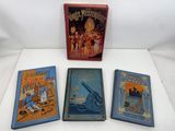 three children ' s books are sitting on a white surface next to each other