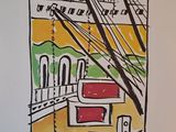 a picture of a drawing of a boat in the water