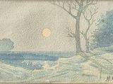 une image représentant un tableau de paysage avec des arbres et un plan d'eau