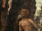 an image of a painting of a man holding a fish in his hand