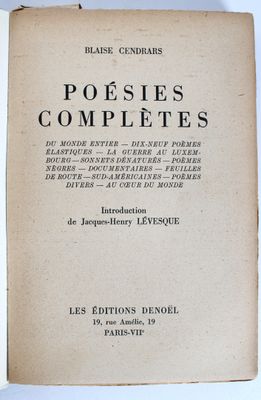 Blaise CENDRARS : 1 lot de 7 ouvrages brochés édités par Den…